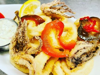 Order Fried Calamari food online from Ted Bar & Grill store, Newark on bringmethat.com