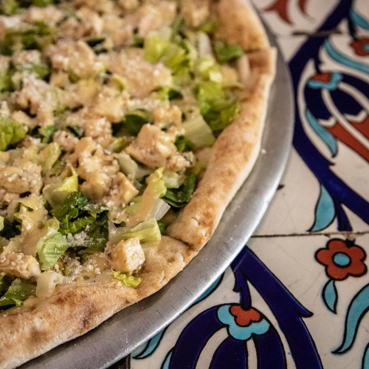Order Chicken Caesar Salad Pizza - Personal food online from Pizza D'amore store, Rockaway Park on bringmethat.com