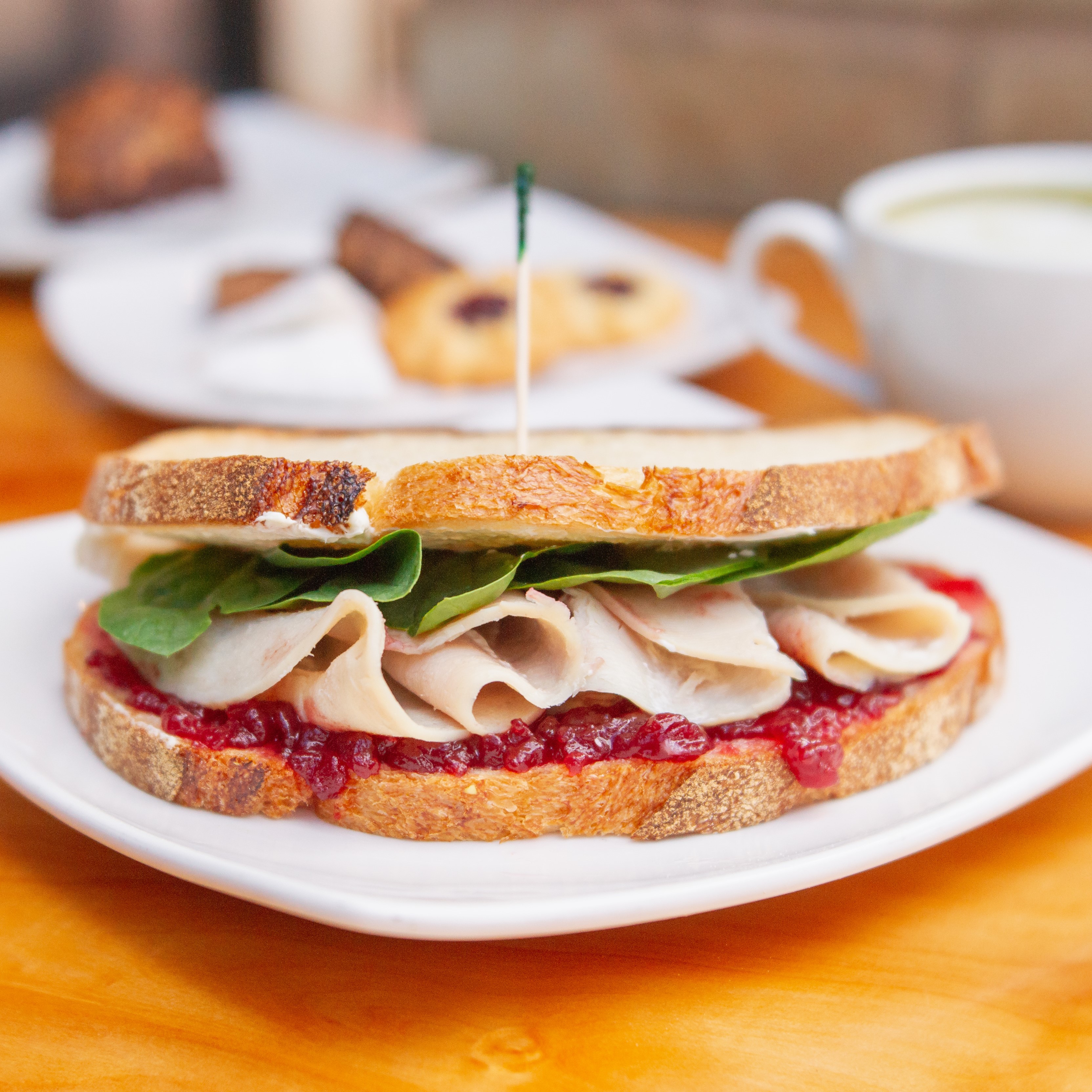 Order Turkey and Cranberry Sandwich food online from Ava Roasteria store, Lake Oswego on bringmethat.com