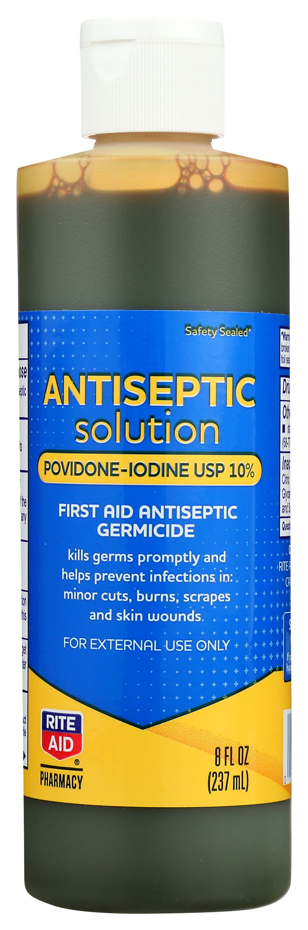 Order Rite Aid Antiseptic Solution Povidone-Iodine USP 10% - 8 fl oz food online from Rite Aid store, MILLER PLACE on bringmethat.com