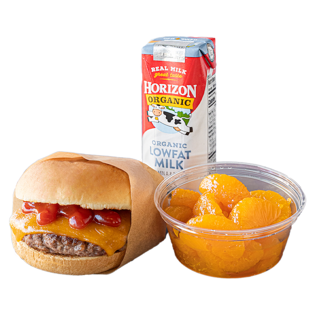 Order 100% Grass-Fed, Organic Beef Cheeseburger Kid’s Meal food online from Elevation Burger store, Falls Church on bringmethat.com
