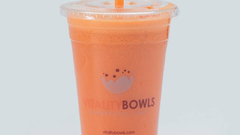 Order Carrot Orange Juice (14 oz.) food online from Vitality Bowls store, Walnut Creek on bringmethat.com