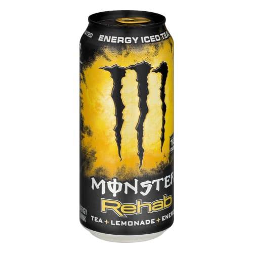 Order Monster Energy · Rehab Lemonade Energy Iced Tea Drink (15.5 fl oz) food online from Mesa Liquor store, Mesa on bringmethat.com