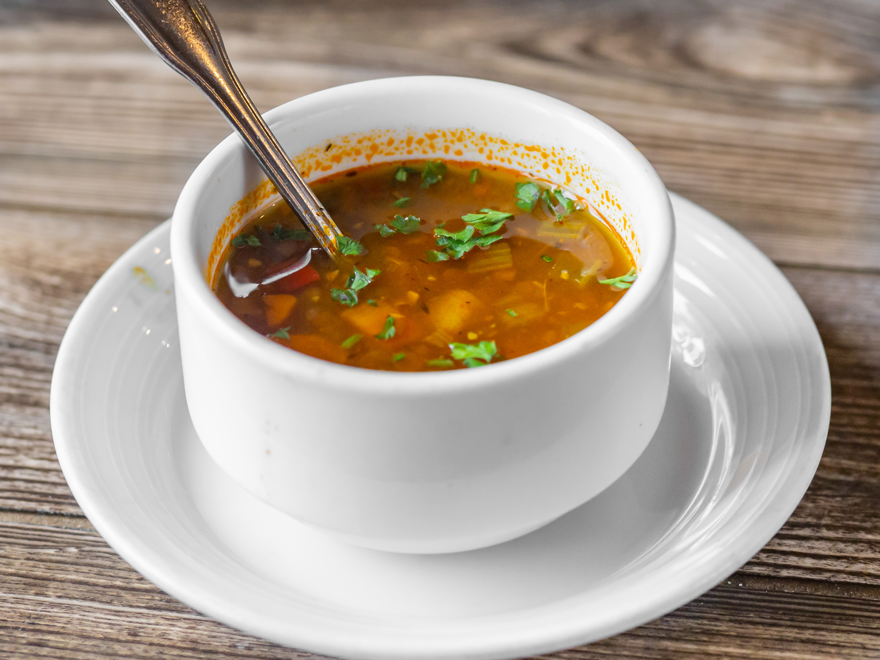 Order Vegetarian Lentil Soup food online from Zorba's Restaurant & Bar store, Oklahoma City on bringmethat.com