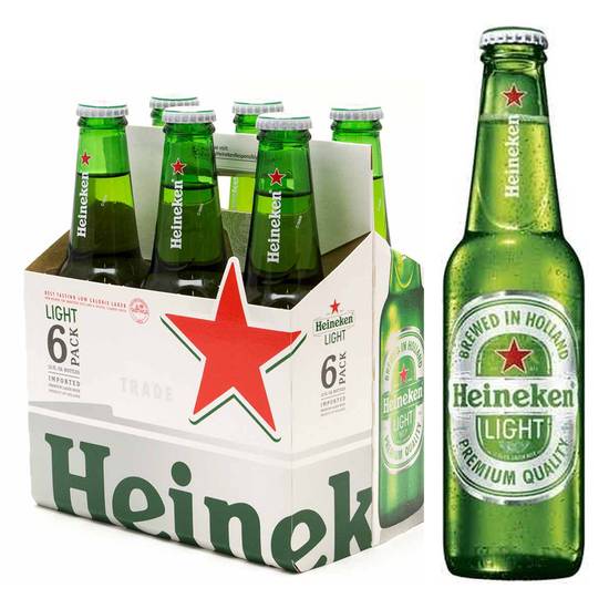 Order Heineken Light, 6pk-12oz bottle beer (3.3% ABV) food online from Mimi Liquor store, Joliet on bringmethat.com