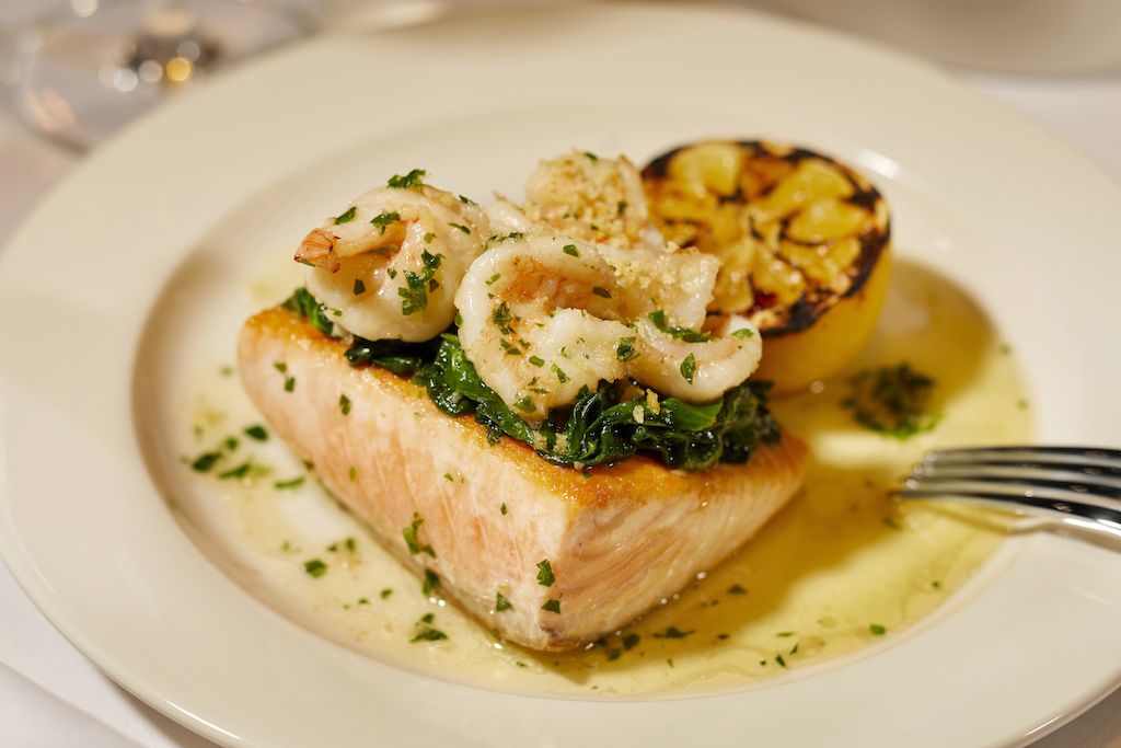 Order Salmon Rockefeller food online from Lawry's The Prime Rib - Beverly Hills store, Beverly Hills on bringmethat.com