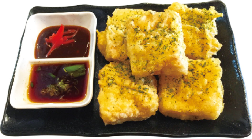 Order A5. Vegetarian Tofu Tempura food online from Yokohama Ramen Izakaya store, Wichita on bringmethat.com
