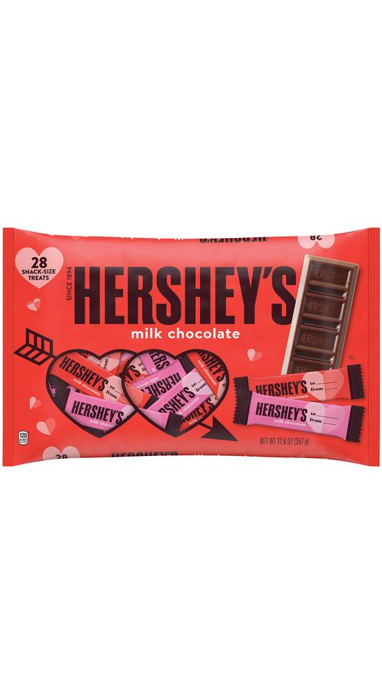 Order Hershey Valentine's Milk Chocolate Bars, Snack Size - 12.6 oz food online from Rite Aid store, Riverside on bringmethat.com