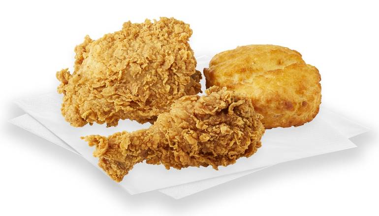 Order Fried Chicken 2pc with biscuit food online from Jack's store, Tuscaloosa on bringmethat.com