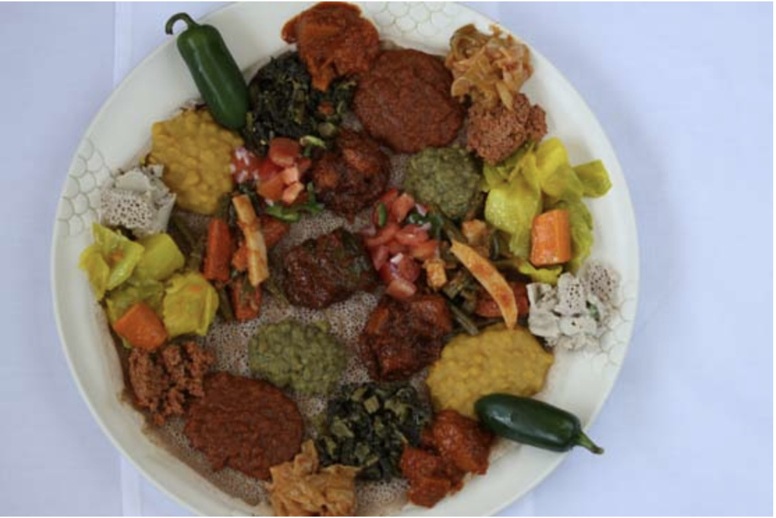 Order Hudade Special Combo - 1 person (10 items) food online from Rahel Ethiopian Vegan Cuisine store, Los Angeles on bringmethat.com