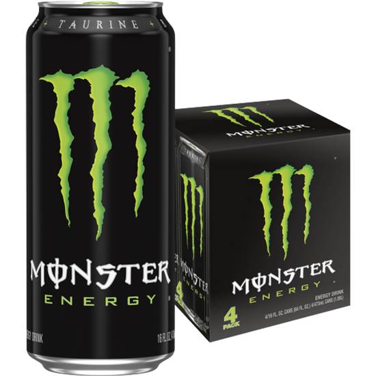 Order Monster Energy Green, 4 Pack, 16oz food online from Casey store, Elkins on bringmethat.com