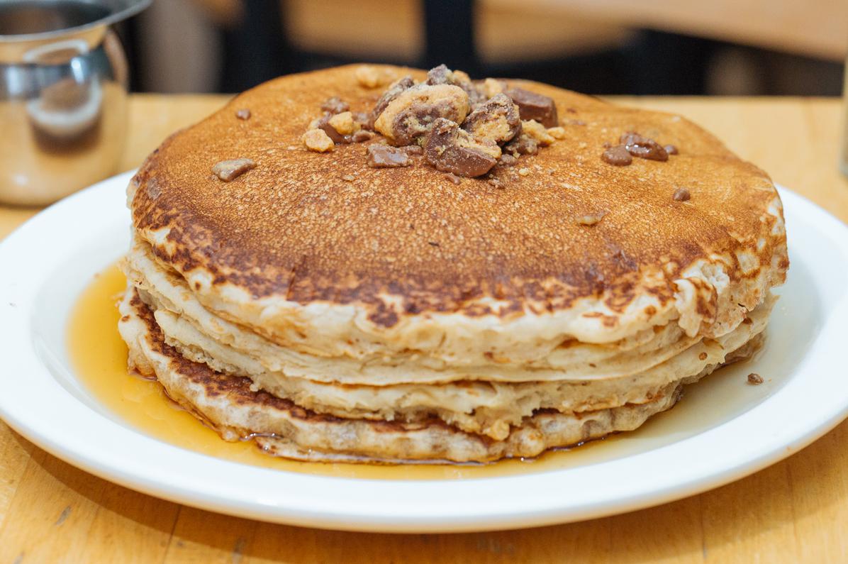 Order Reese's Peanut Butter Cup Pancakes food online from Ardmore Station Cafe store, Ardmore on bringmethat.com