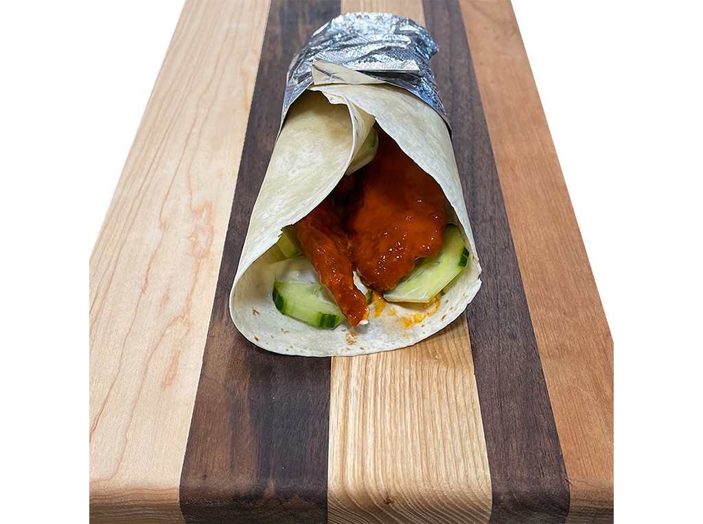 Order The Buffalo Bill Wrap food online from Land of Pizza Inc store, South Boston on bringmethat.com