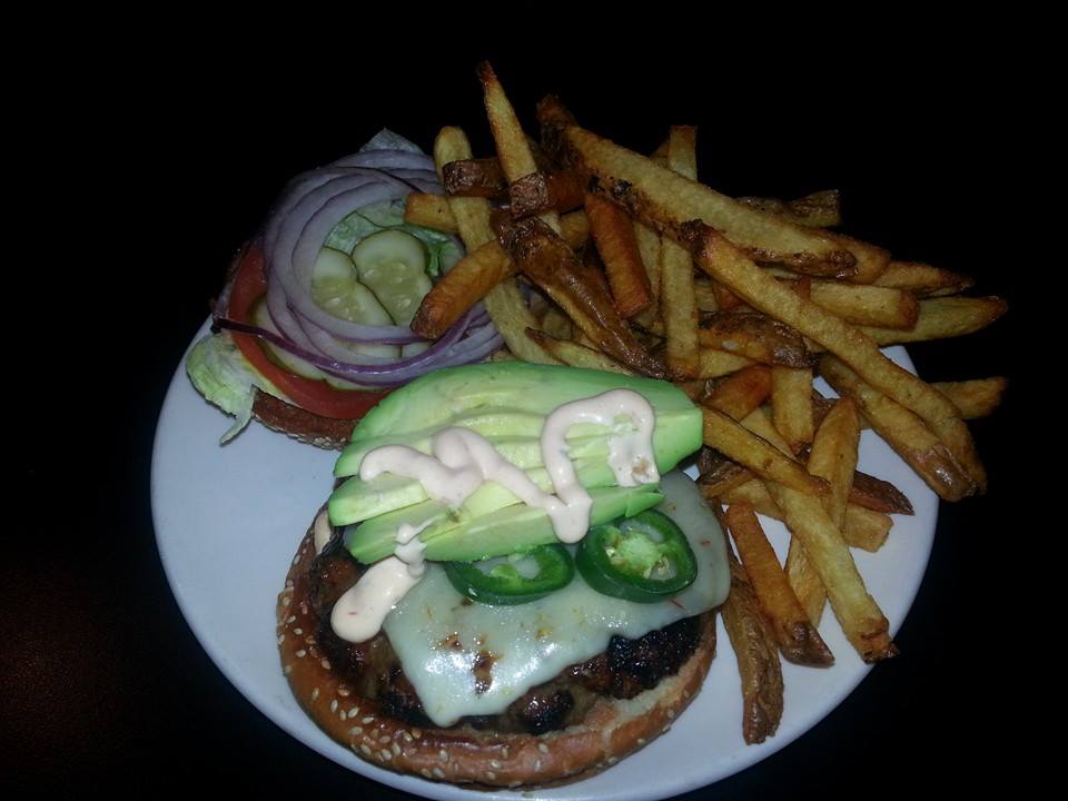 Order High Output Burger food online from Output Lounge & Sports Bar store, Chicago on bringmethat.com