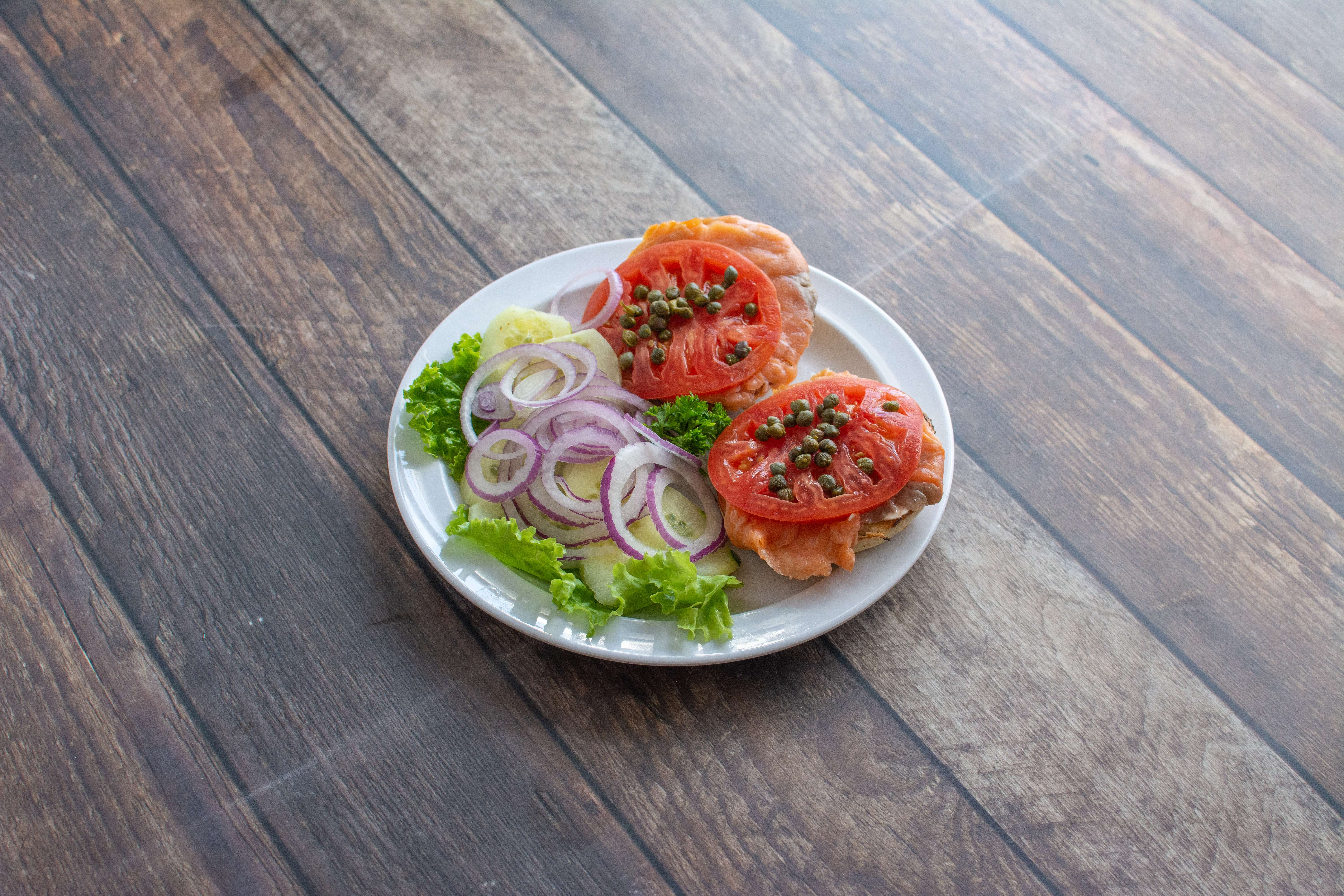 Order Bagel Plate with Lox food online from Toasted Bun store, Glendale on bringmethat.com