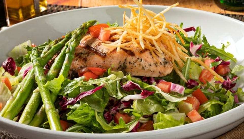 Order Grilled Salmon Salad - Salad food online from Bravo! Cucina Italiana store, Canton on bringmethat.com