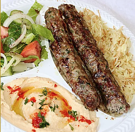 Order Kuftah Kabob Plate food online from Zaytoon Kabob store, Garden Grove on bringmethat.com