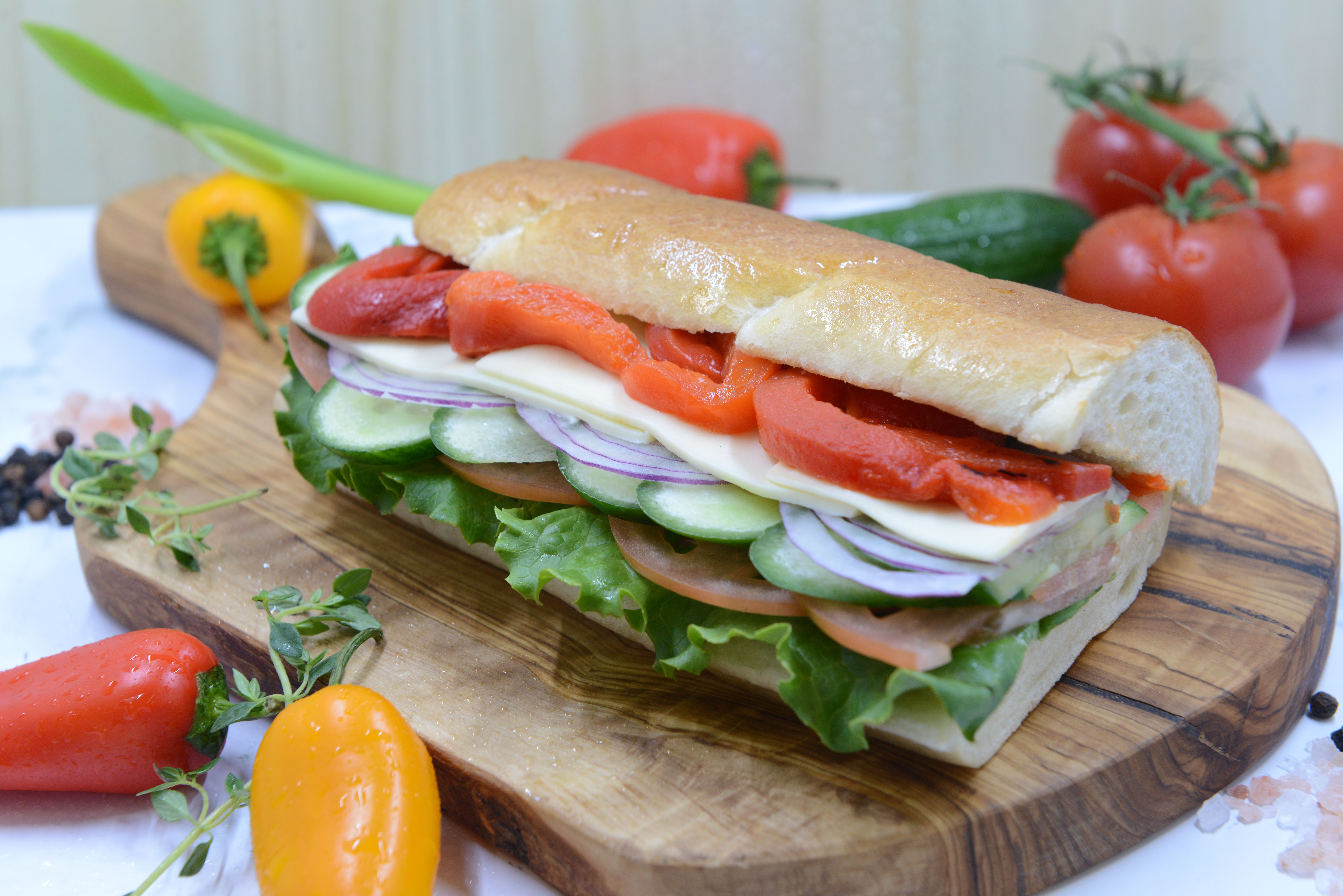 Order Veggie Cold Sub food online from Jeb Pizza store, Troy on bringmethat.com