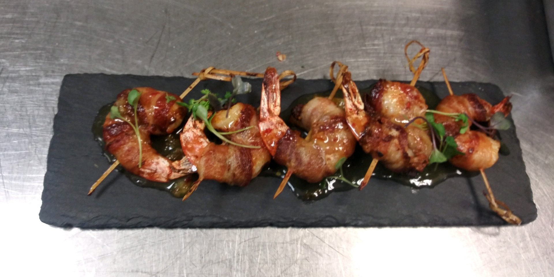 Order Gluten-Free Jalapeno-Bacon-Wrapped Shrimp food online from D.H. Lescombes Winery & Bistro store, Albuquerque on bringmethat.com