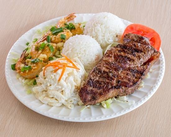 Order New York Steak and Shrimp food online from Oh My Grill store, Honolulu on bringmethat.com