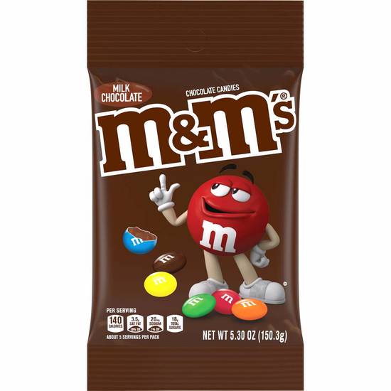 Order M&M's Chocolate Peg Bag food online from IV Deli Mart store, Goleta on bringmethat.com