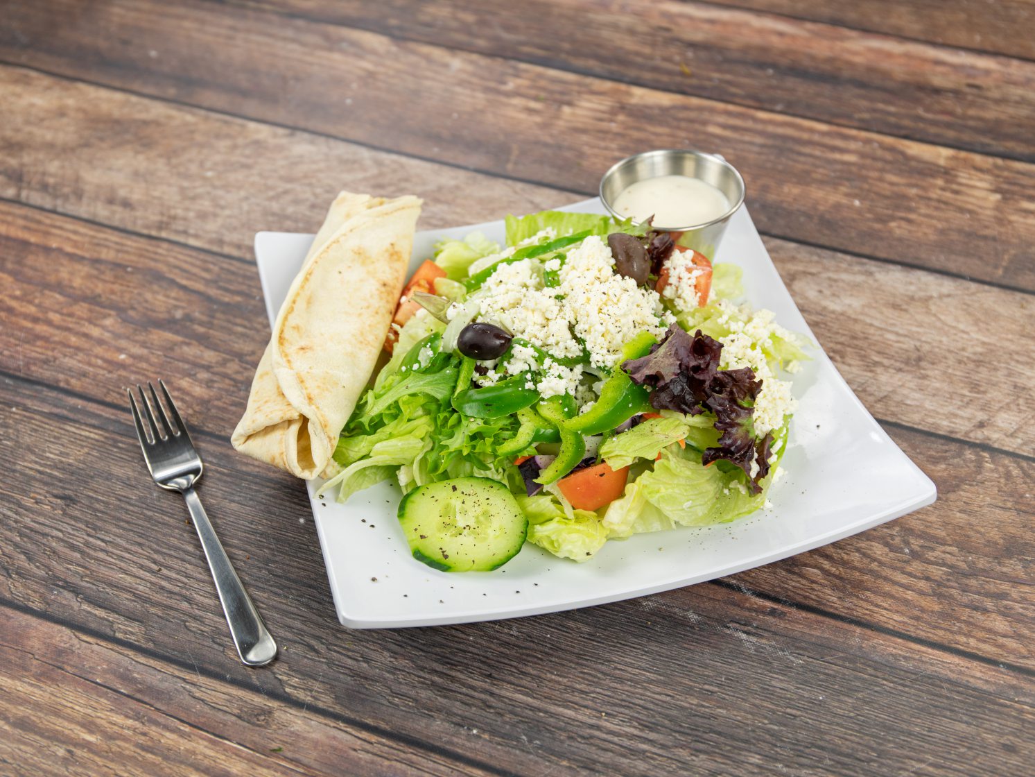 Order Greek Salad food online from Theo House Of Pizza store, Natick on bringmethat.com