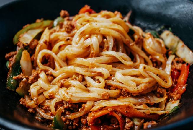Order Spicy Pork Noodles food online from Pike Kitchen store, Rockville on bringmethat.com