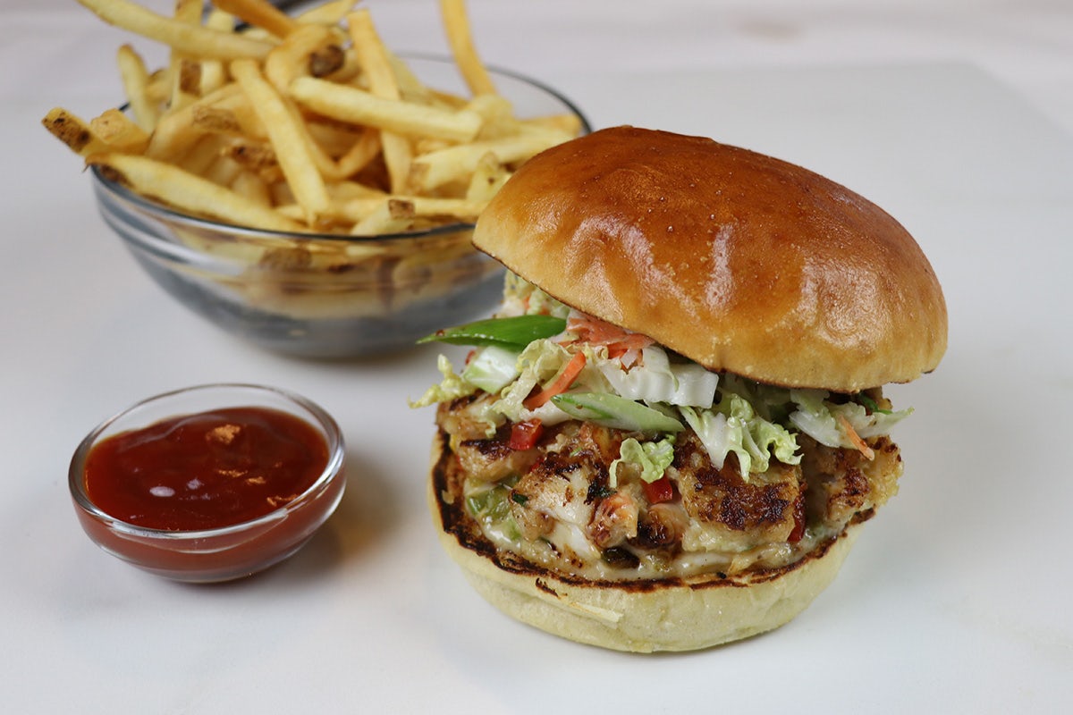 Order CRAB CAKE SANDWICH food online from Sullivan's store, Raleigh on bringmethat.com