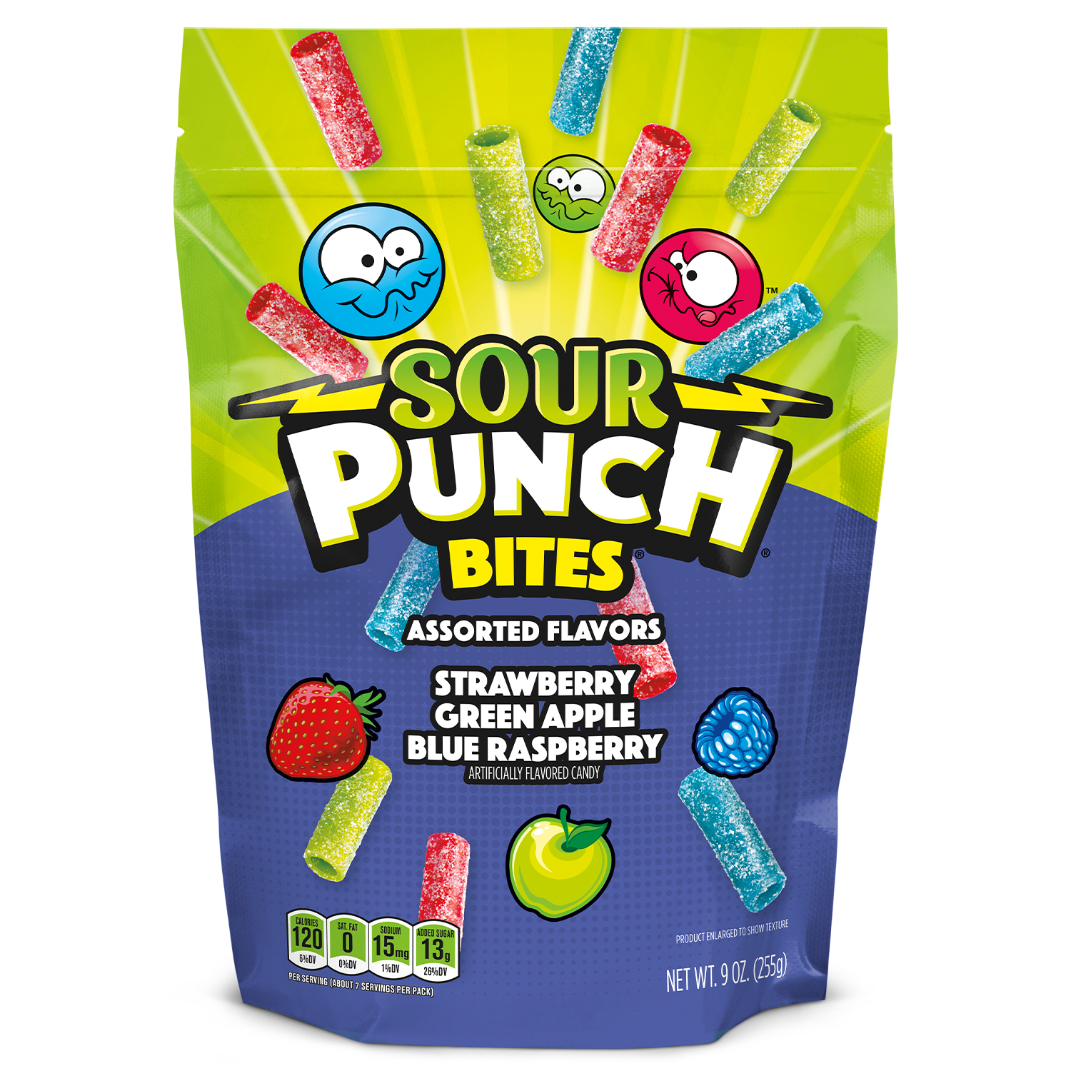 Order Sour Punch Bites Fruit Flavored Candy Pieces - Assorted, 9 oz food online from Rite Aid store, SUFFOLK on bringmethat.com