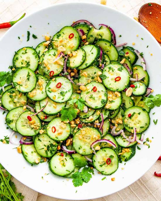 Order Cucumber Salad food online from Sansar Indian Restaurant store, Tracy on bringmethat.com
