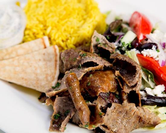 Order Gyro Plate food online from George's Greek Grill-Fig at 7th store, Los Angeles on bringmethat.com