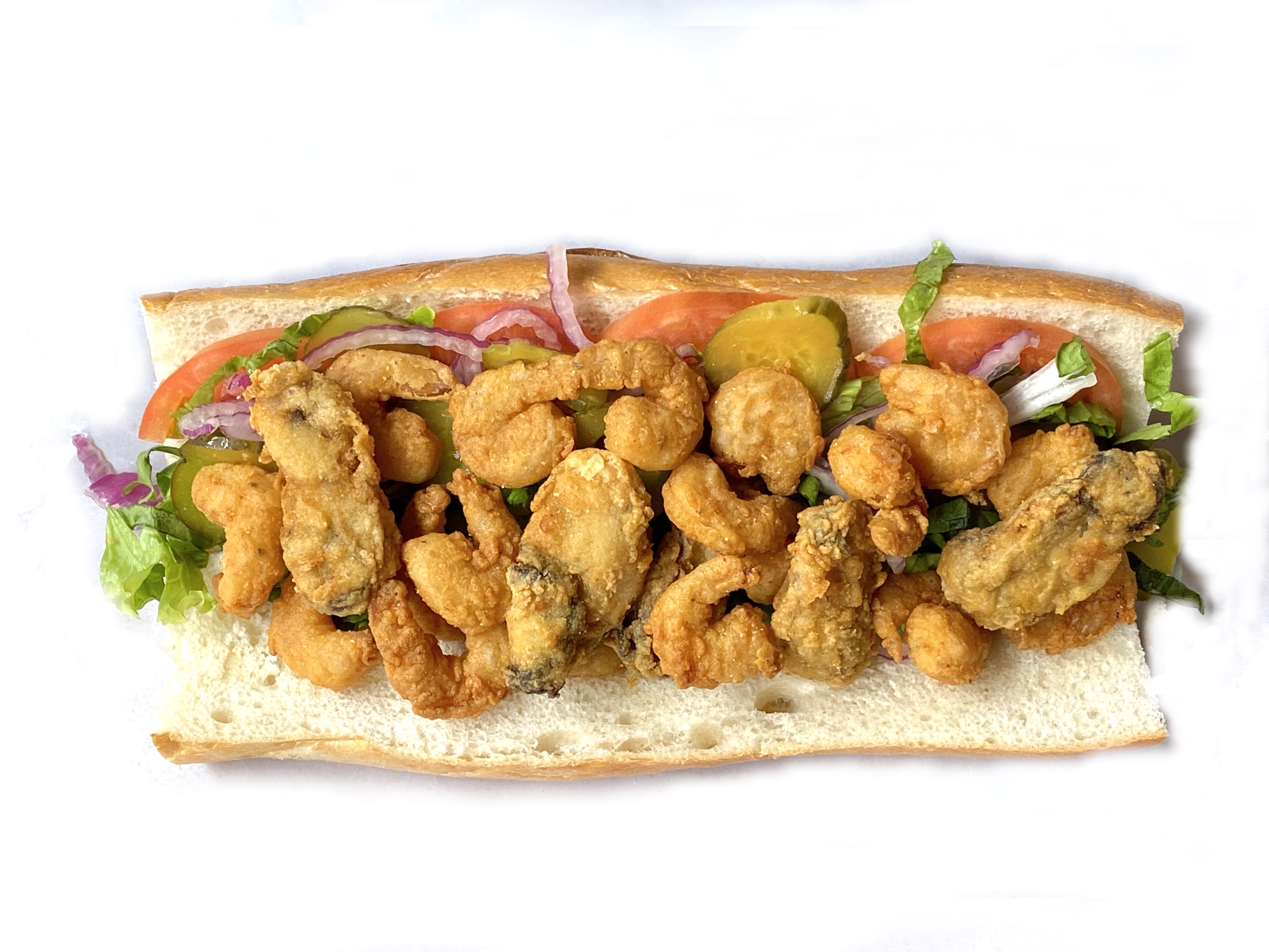 Order The Peacemaker Po'boy food online from Cajun Heroes Seafood Boil & Po'boy store, Philadelphia on bringmethat.com
