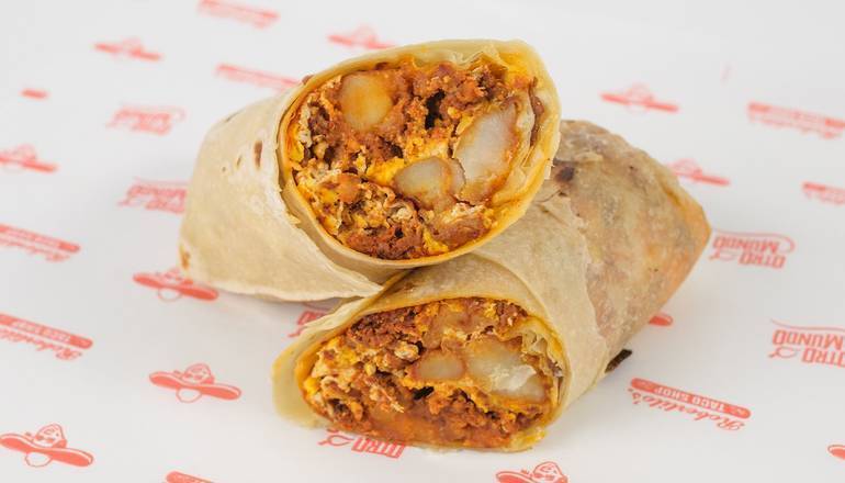 Order 5. Chorizo, Potato, Eggs and Cheese food online from Robertito's Taco Shop store, Fresno on bringmethat.com