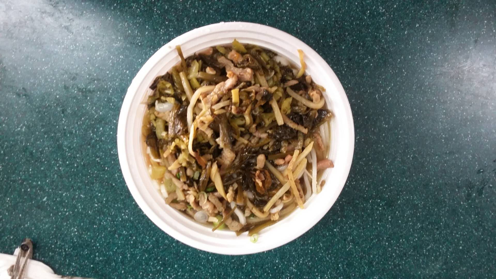 Order 30. Salted Vegetable and Shredded Pork with Noodle in Soup 雪菜肉丝汤面 food online from May Wah Fast Food store, New York on bringmethat.com