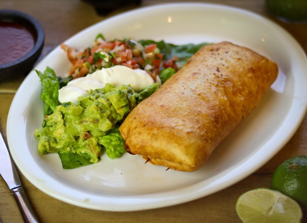 Order Chimichanga food online from Los Cuates Buffet store, Gilroy on bringmethat.com