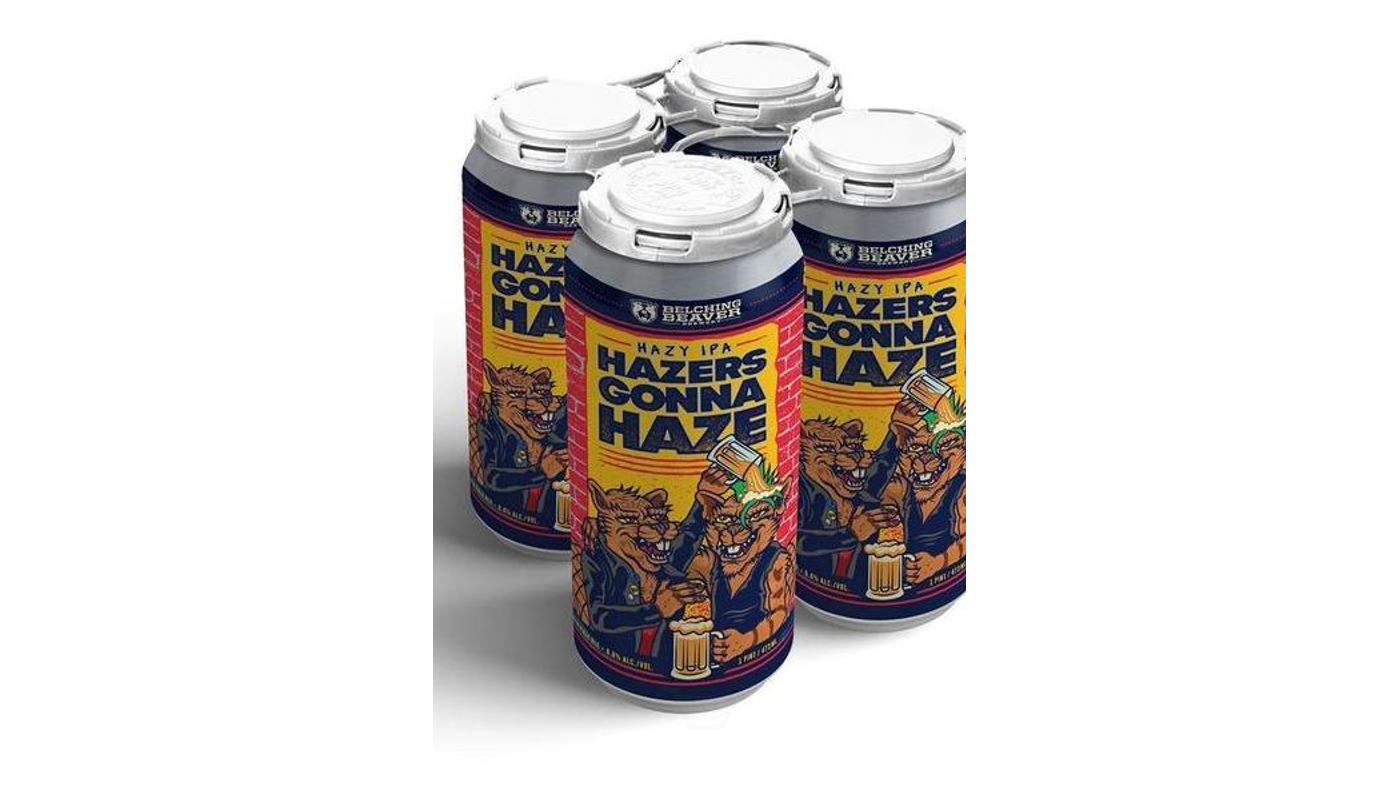 Order Belching Beaver Hazers Gonna Haze 4x 16 oz cans (6.6% ABV) food online from Village Commons Liquor store, Camarillo on bringmethat.com