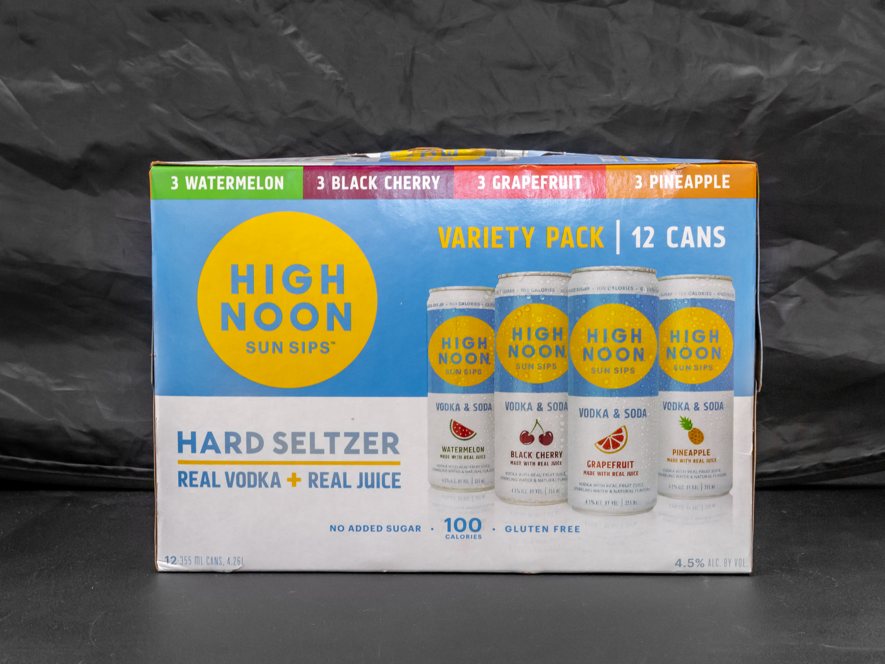 Order High noon hard seltzer variety 12pk-12oz can(4.5%Abv) food online from Gold Crown Liquors store, Chicago on bringmethat.com