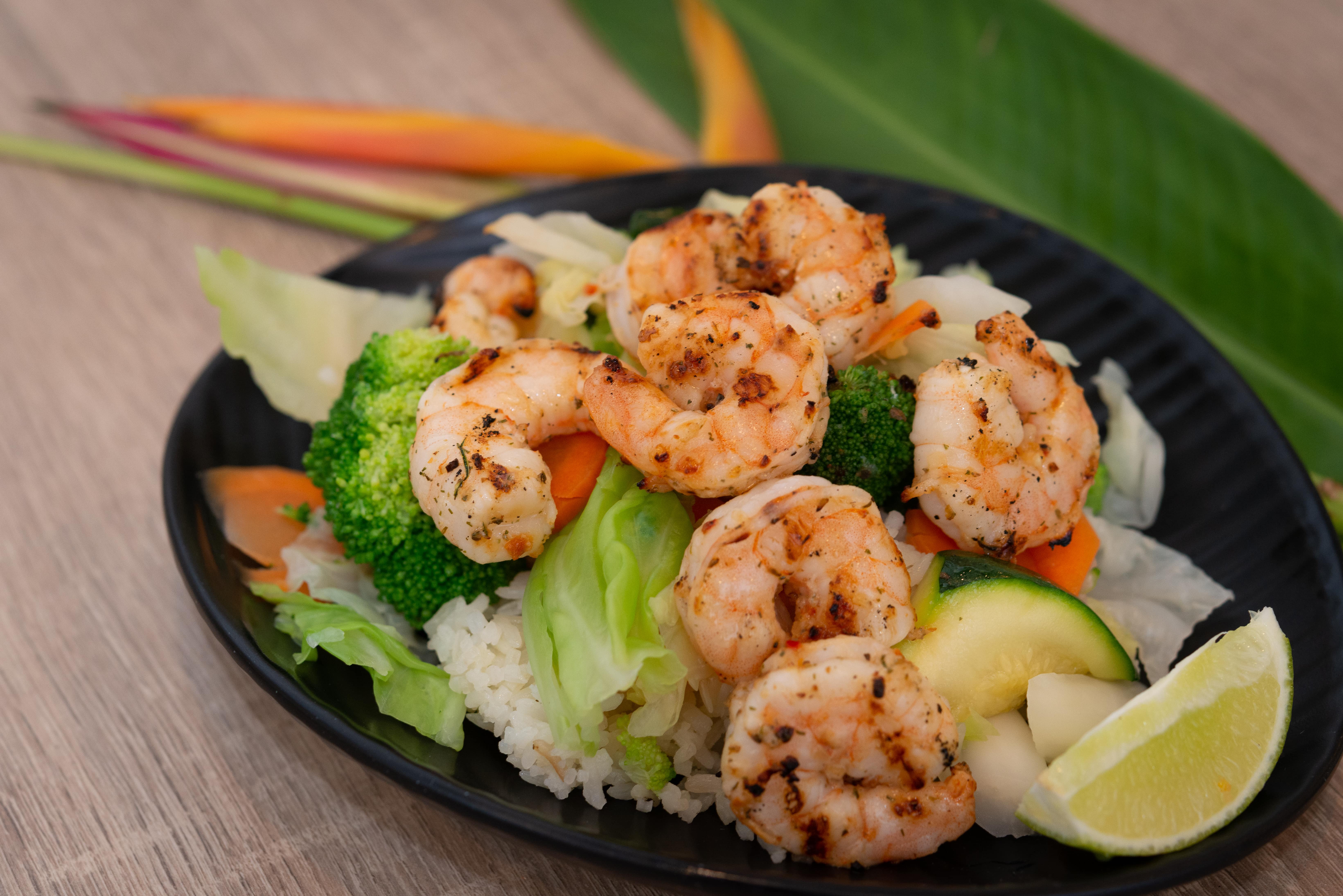 Order Grilled Shrimp Bowl food online from Fish's Wild store, San Jose on bringmethat.com