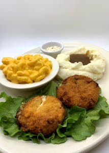 Order CAPTAIN CHUCKY'S FAMOUS CRAB CAKES W/ TARTER SAUCE food online from Millers Country Kitchen store, Middletown on bringmethat.com