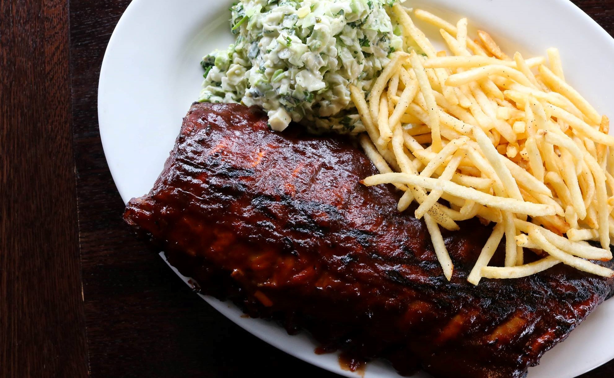 Order BBQ Pork Ribs Plate food online from Copper Canyon Grill store, Gaithersburg on bringmethat.com