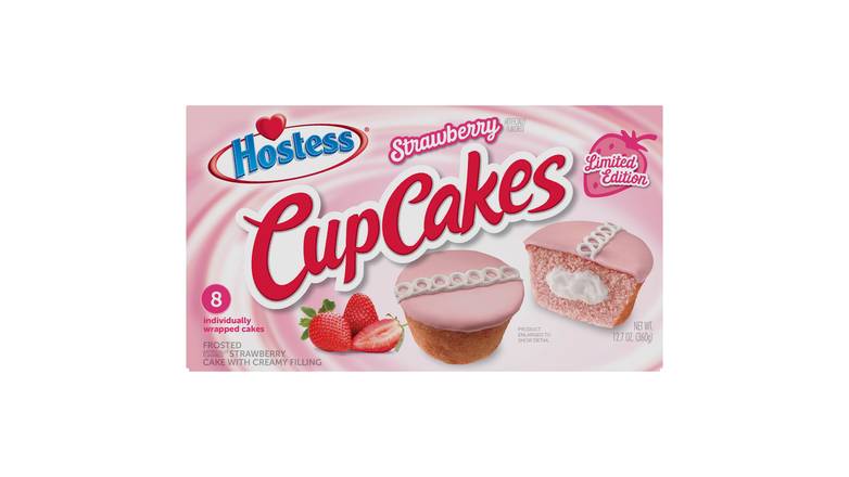 Order Hostess Limited Edition Strawberry Flavored Cupcakes food online from Trumbull Mobil store, Trumbull on bringmethat.com