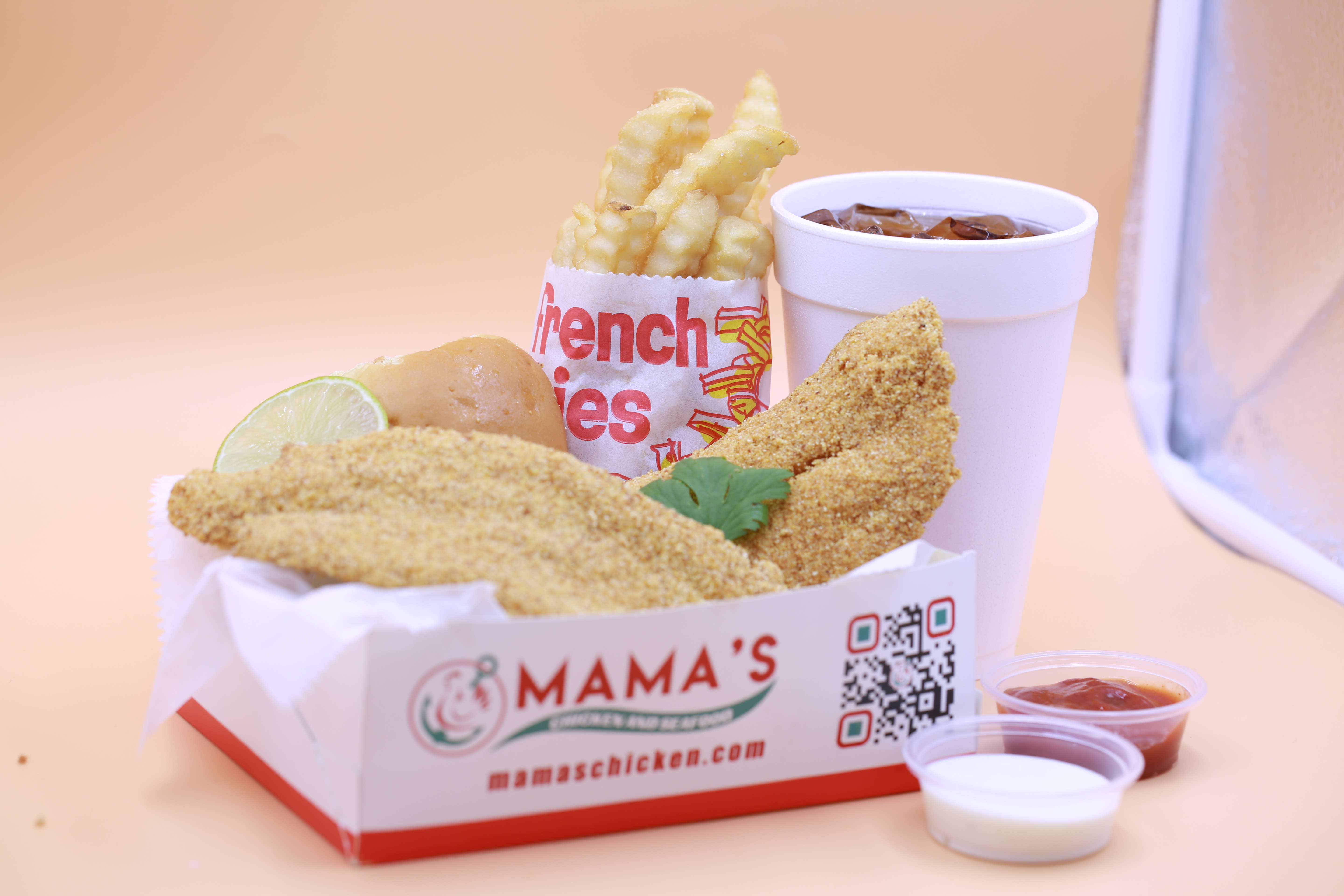 Order 7. Two Piece Fish Combo food online from Mama Chicken & Seafood store, Tucker on bringmethat.com