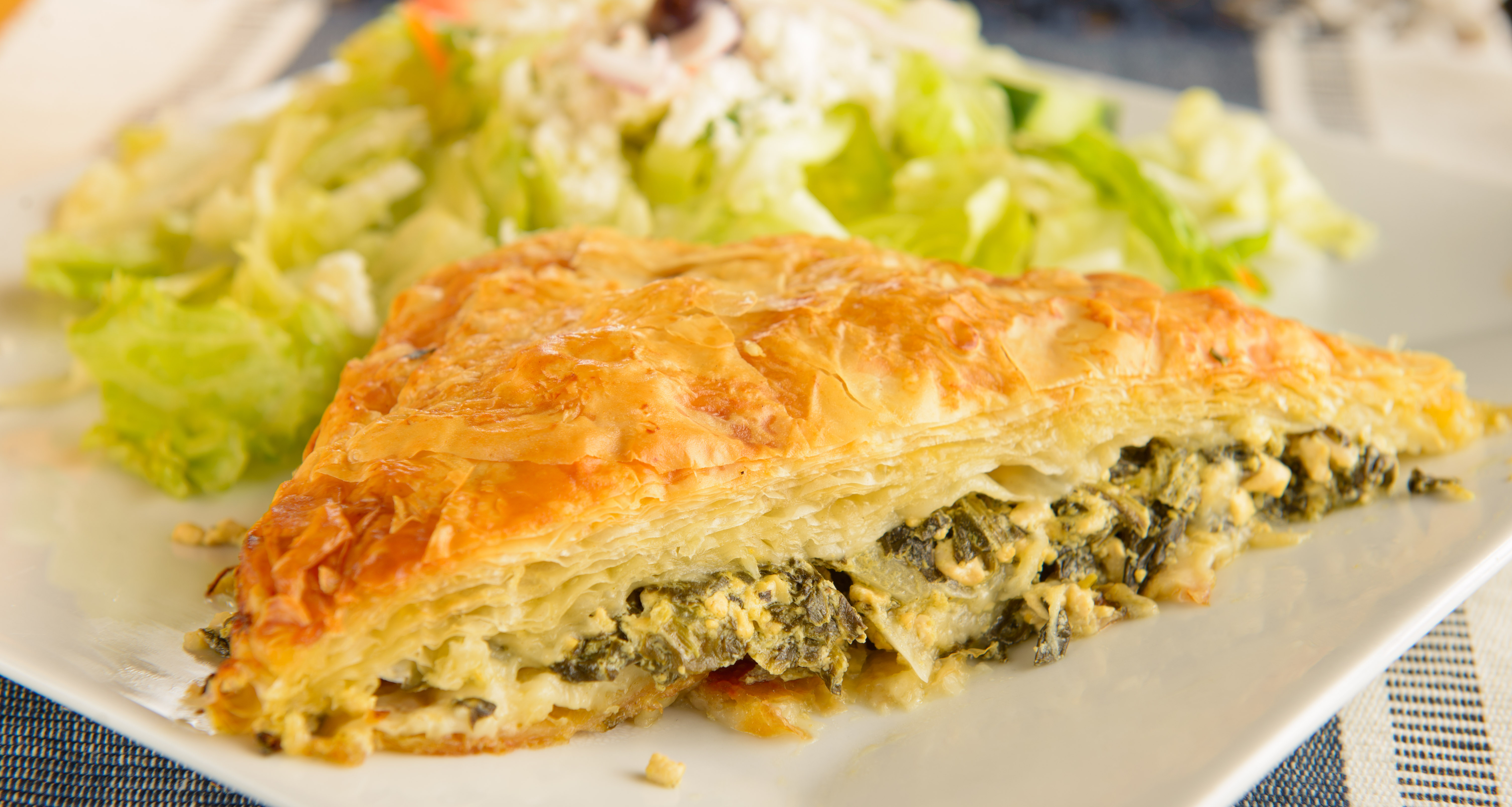 Order Spinach Pie & Salad Combo food online from Steve's Greek Cuisine store, Boston on bringmethat.com