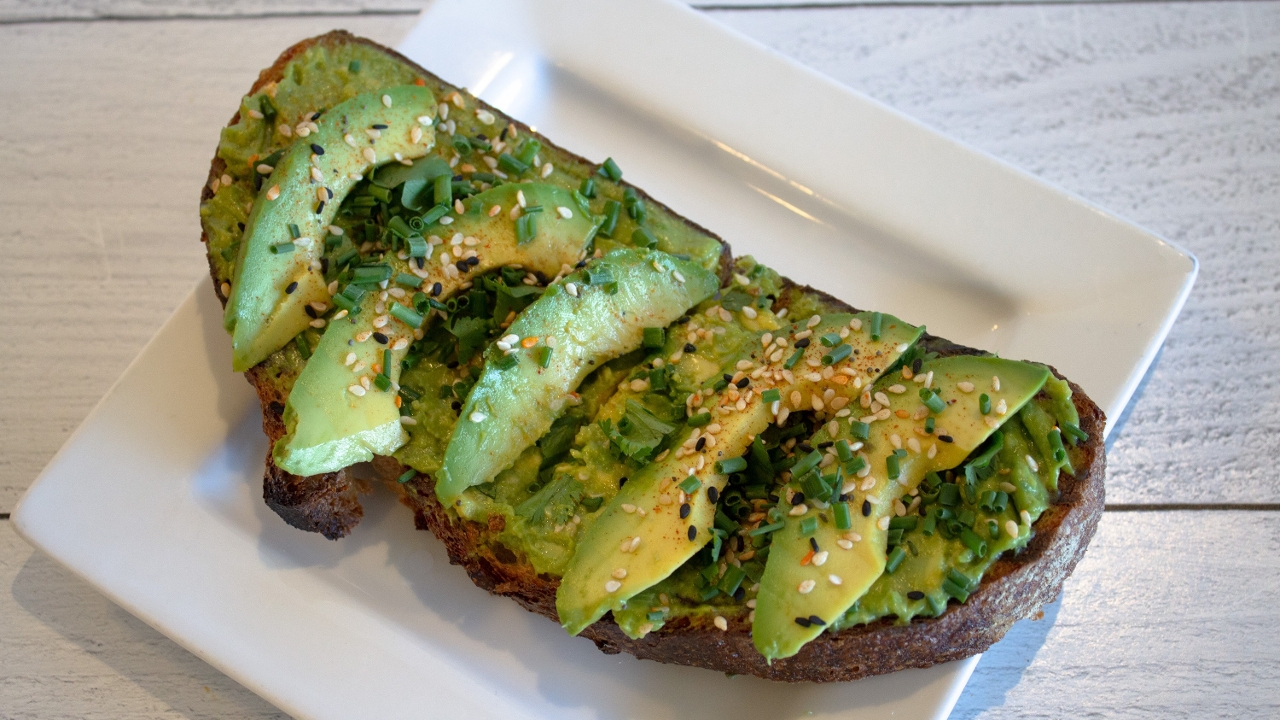 Order Avocado Toast with Salt and Chives food online from Rustic Bakery store, Belvedere Tiburon on bringmethat.com