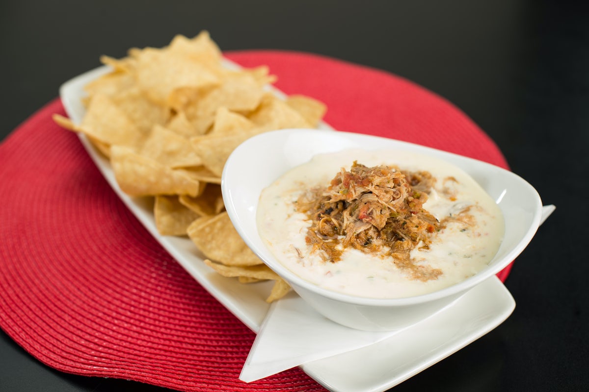 Order Shredded Pork Queso Dip food online from Native Grill & Wings store, Surprise on bringmethat.com