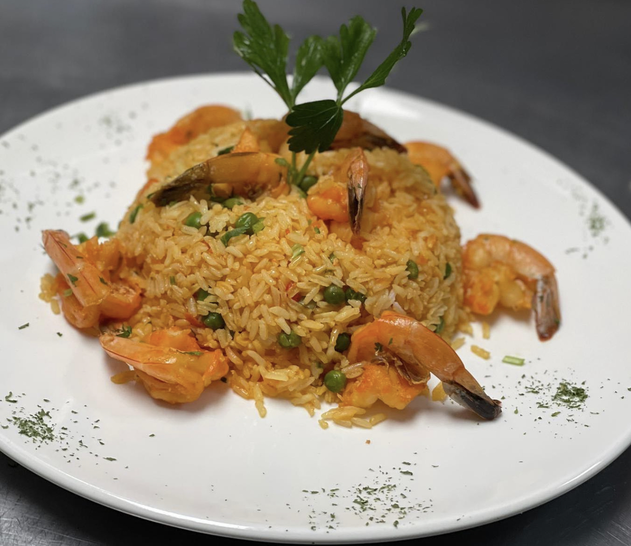 Order Arroz con Camarones / Rice With Shrimp food online from Mr. Mario store, College Point on bringmethat.com