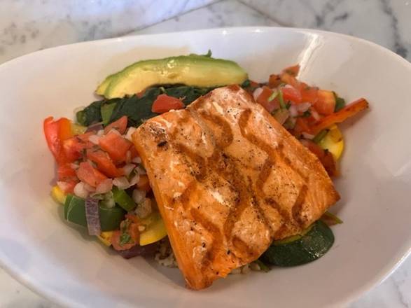 Order Power Bowl Salmon food online from Sharky Woodfired Mexican Grill store, Woodland Hills on bringmethat.com