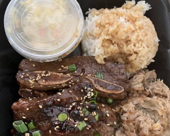 Order Small Kalbi Ribs Platelunch food online from Sweet's Island Place store, Provo on bringmethat.com