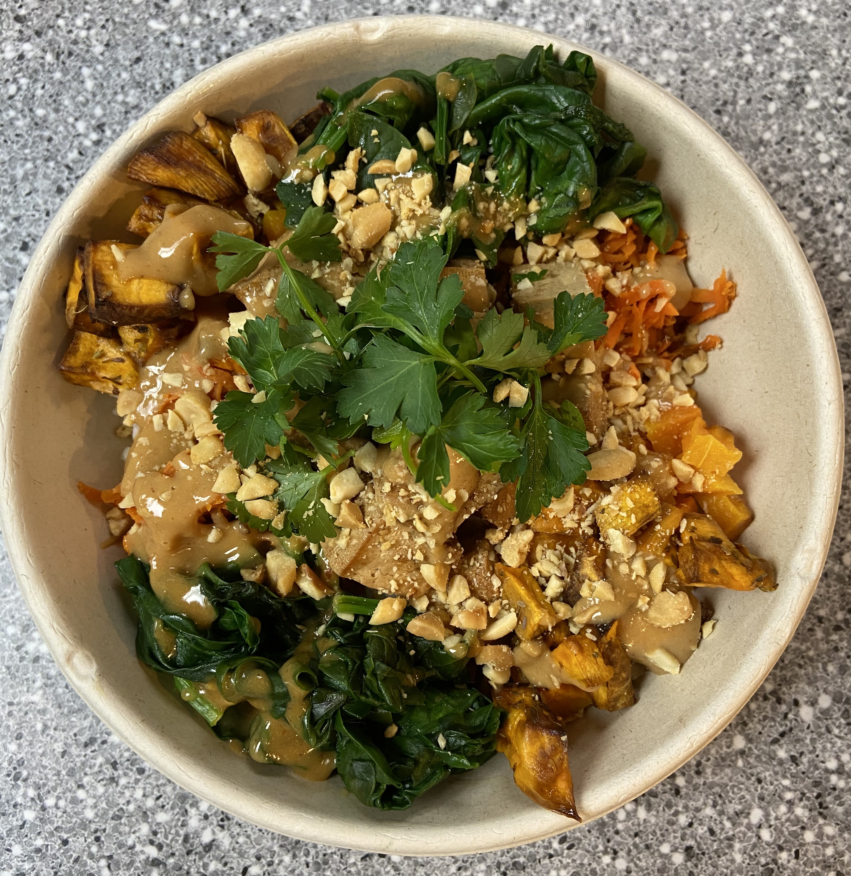 Order The Thai  -  Rice or Farro Bowl food online from Sweet Willow Cafe store, De Pere on bringmethat.com