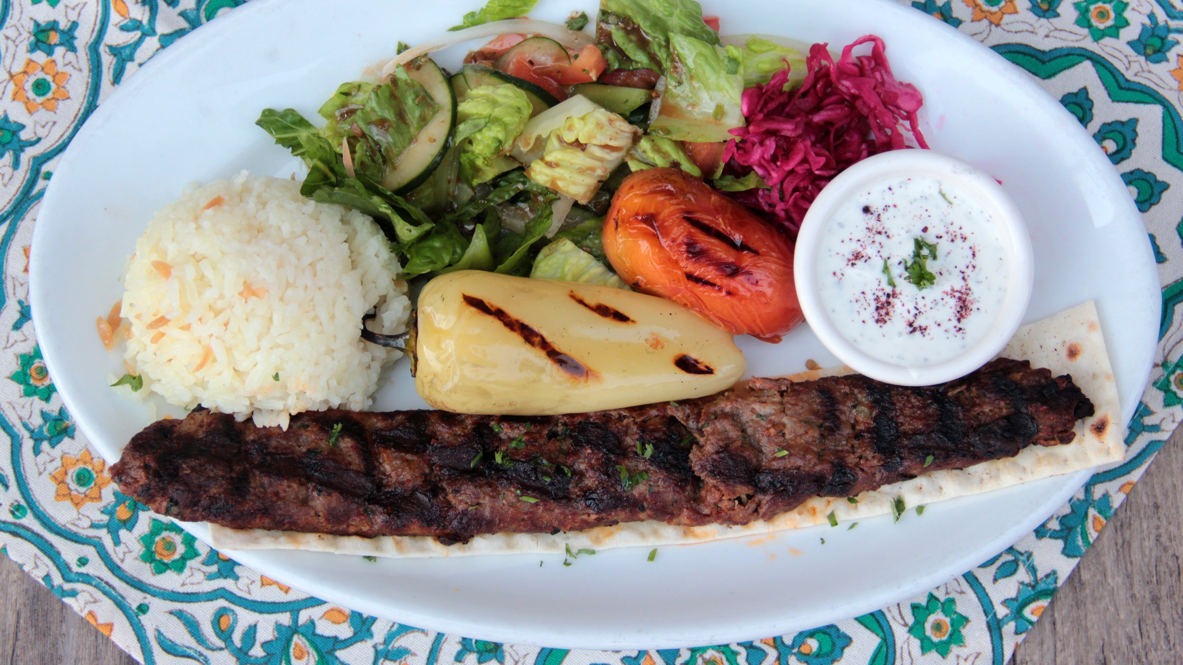 Order Adana Kebab Plate food online from Park Gyros store, San Francisco on bringmethat.com